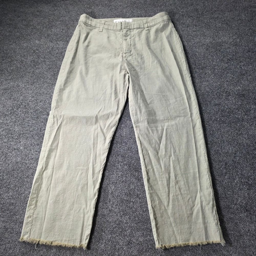 Frank & Eileen Kinsale Pants Italian Performance Linen Sage Green 12 Womens USA - Picture 2 of 10